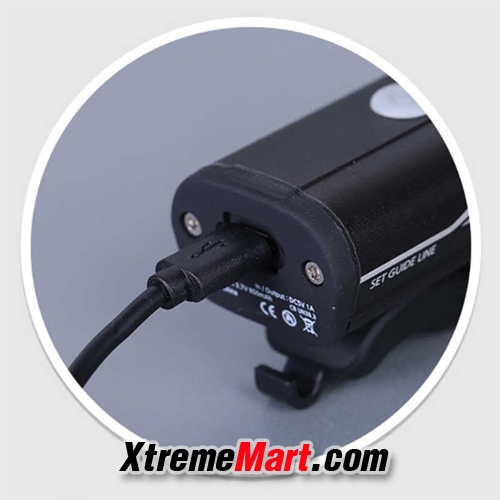 ไฟหน้าจักรยาน รุ่น HYD-018 with Warning LED Side Light and USB rechargeable Bicycle Light (Black)