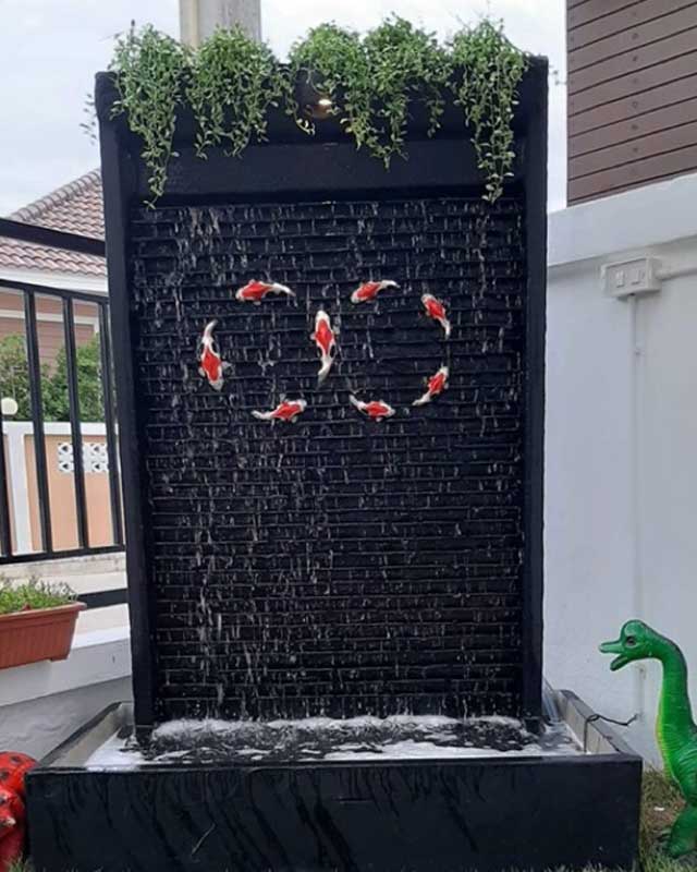 ม่านน้ำตกสำเร็จรูป พร้อมปั๊มน้ำ ราคาถูกที่สุด ม่านน้ำหินกาบ ปลาคาร์ฟ นำโชค เสริมฮวงจุ้ย ติดตั้งฟรี กทม. และปริมณฑล