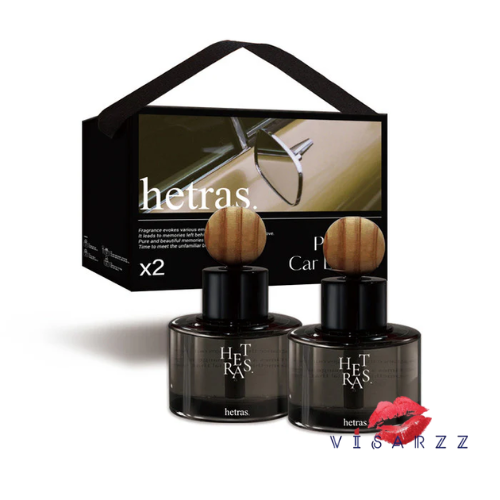 (Set 77mL x 2 #3 Hotel Wood) Hetras Premium Car Diffuser น้ำหอมปรับอากาศรถยนต์ กลิ่นหอมทีออกแบบโดยนักปรุงน้ำหอมมืออาชีพ กลิ่นไม่ฉุน ดีไซน์สวย