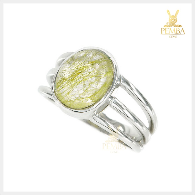 แหวนไหมทองแท้ สวยใสคัดพิเศษ เงินแท้925 ชุบทองคำขาว ดีไซน์เก๋ๆ มีเสน่ห์