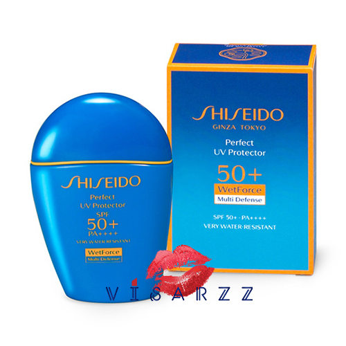 (ขายส่ง 870.-) Shiseido Perfect UV Protector Wet Force Multi Defense SPF50+ PA++++ 50 mL ครีมกันแดดเนื้อโลชั้น ปกป้องผิวได้ทุกอณู กันน้ำดีเลิศ