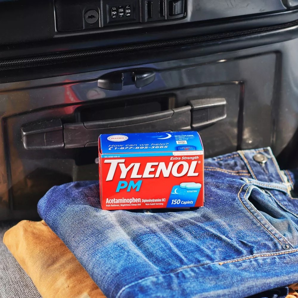 ยาบรรเทาอาการปวดและลดไข้สำหรับช่วงกลางคืน Tylenol PM Extra Strength (225 Caplets)
