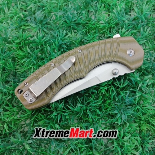 มีดพับ Navy รุ่น SR601A-GR Liner Lock Stainless Steel Folding Knife (สีเขียวอ่อน) พร้อมซองผ้าใส่มีด