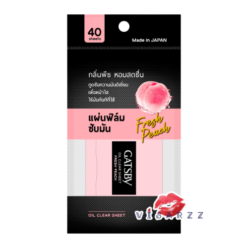 Gatsby Oil Clear Sheet Fresh Peach 40 Sheets แผ่นฟิล์มดูดซับความมัน กลิ่นพีช หอมสดชื่นสามารถดูดซับความมันได้อย่างดีเยี่ยม