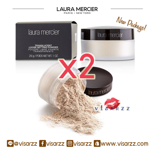 (แพคคู่สุดคุ้ม แพคเกจใหม่) Laura Mercier Loose Setting Powder 29g x 2 # Translucent แป้งฝุ่นไม่ผสมรองพื้นโปร่งแสงเนื้อบางเบาแสนละเอียดทำให้ผิวดูสวยเป็นธรรมชาติ