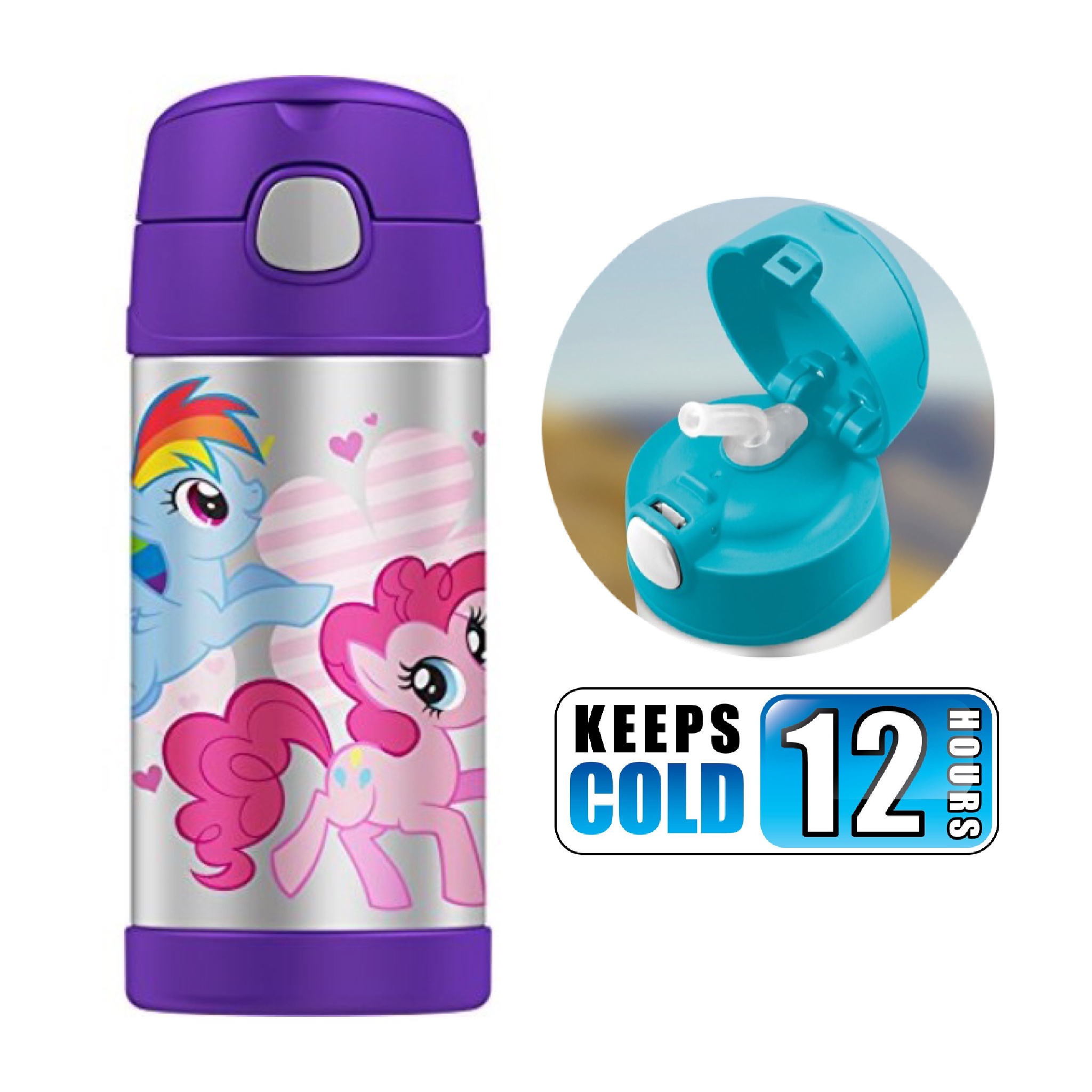 กระติกน้ำสเตนเลสรักษาอุณหภูมิ Thermos FUNtainer Vacuum Insulated Stainless Steel Bottle 12OZ (My Little Pony)