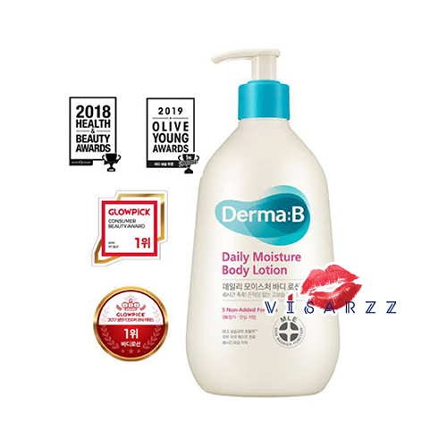 Derma B Daily Moisture Body Lotion 400mL เดอมาบี โลชั่นทาผิวกาย ชุ่มชื้น 100 ชั่วโมง ซึมไว ใช้ได้ทุกวัน ช่วยปลอบประโลมผิวที่ระคายเคืองง่าย ด้วย MLE Moisturizing Science Formula เทคโนโลยีที่ช่วยเสริมชั้นผิว