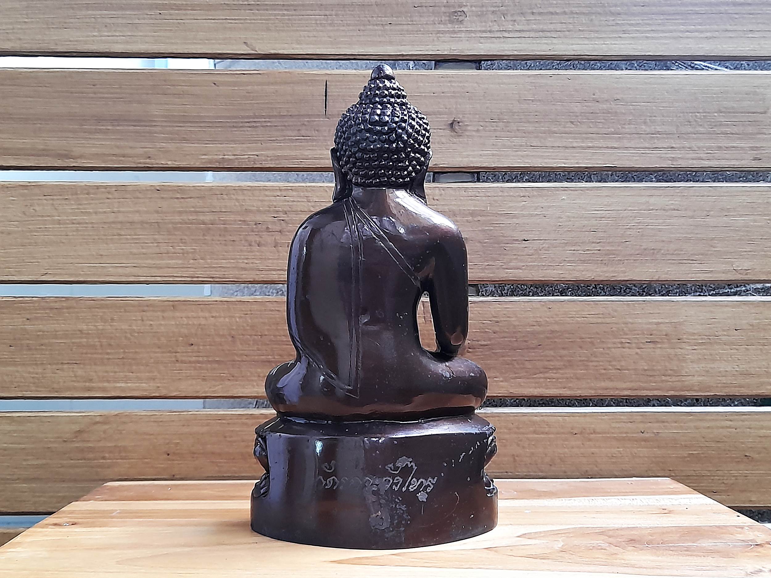 พระกริ่ง เขมโก ((พระไภษัชยคุรุพระพุทธเจ้า) ฐานดอกบัว) (ขนาดตั้งบูชา หน้าตัก5นิ้ว) พิธี เสาร์๕ ปี2537 เนื้อทองเหลือง #พิธีรวมพระเกจิ สายนครปฐม #รับประกันแท้ - (หลวงปู่หลิว วัดไร่แตงทอง, หลวงพ่อพูล วัดไผ่ล้อม, หลวงพ่อไสว วัดปรีดาราม)