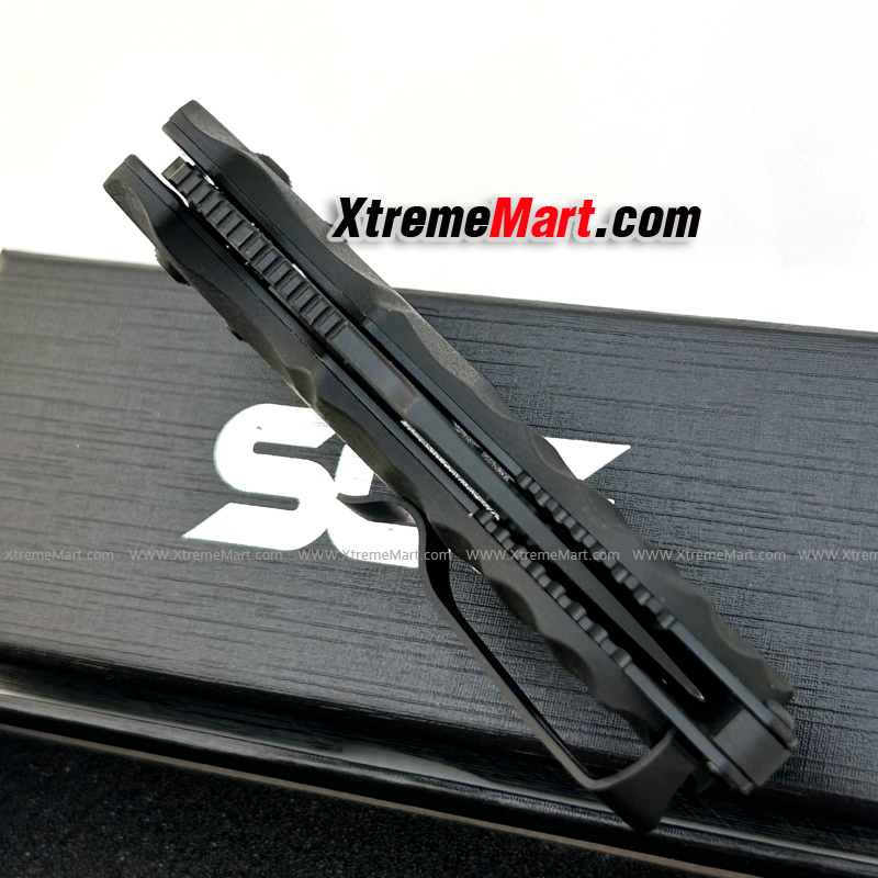 มีดพับ SOG Kiku XR CTS-XHP ใบสีดำ ด้ามสีดำ (Black) จุดหมุนตลับลูกปืน