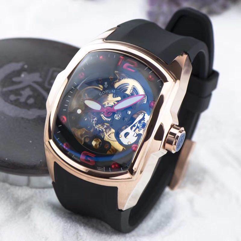 นาฬิกา Corum Automatic Body Swiss Pink Gold สายซิลิโคน เลขแดง
