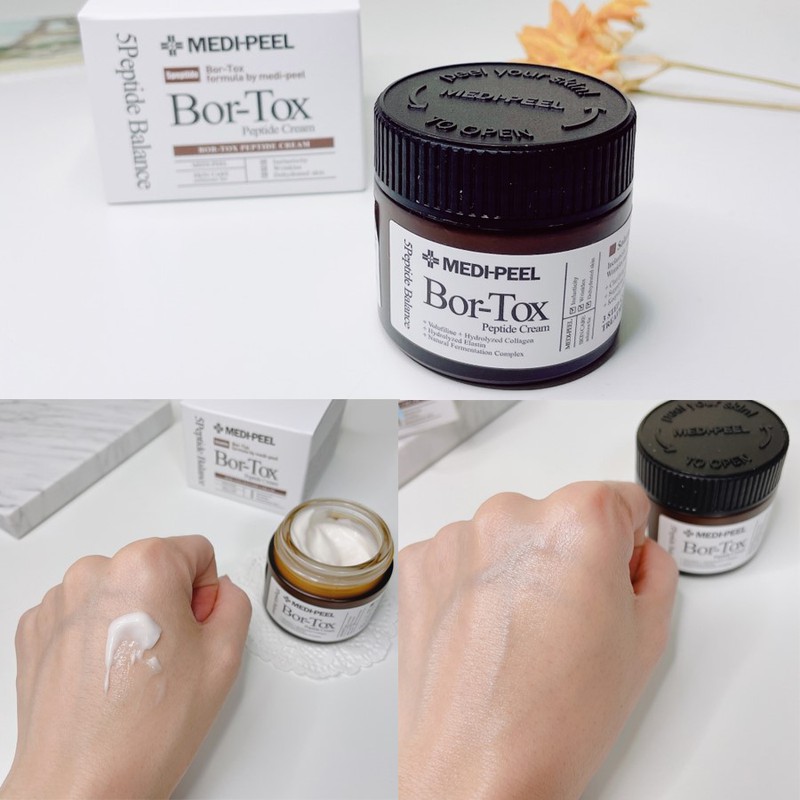 Medi-Peel Bor-Tox Peptide Cream 50g เมดิพีล ครีมบำรุงผิวเพื่อความกระชับยืดหยุ่นของผิวและต่อต้านริ้วรอยแห่งวัย อุดมด้วยเปปไทด์ 5 ชนิด พร้อมกับสารบำรุงเพื่อผิวแข็งแรง ชุ่มชื้น เรียบเนียน ดูอ่อนเยาว์