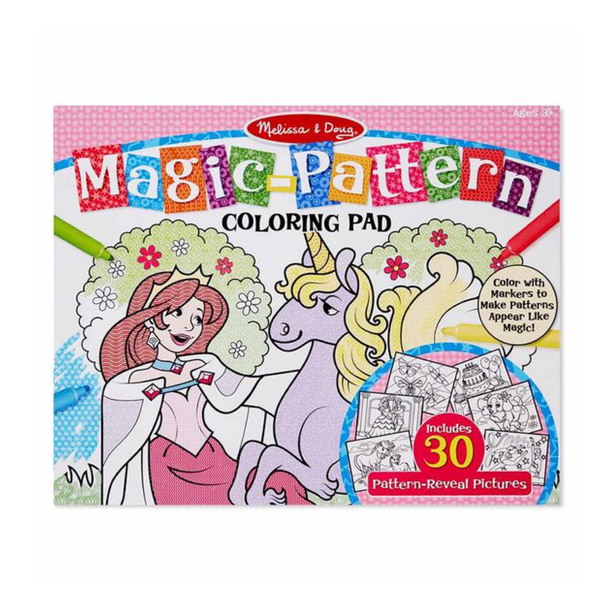 แผ่นภาพระบายสีมหัศจรรย์ Melissa & Doug รุ่น Magic Pattern Marker Coloring Pad (Pink)
