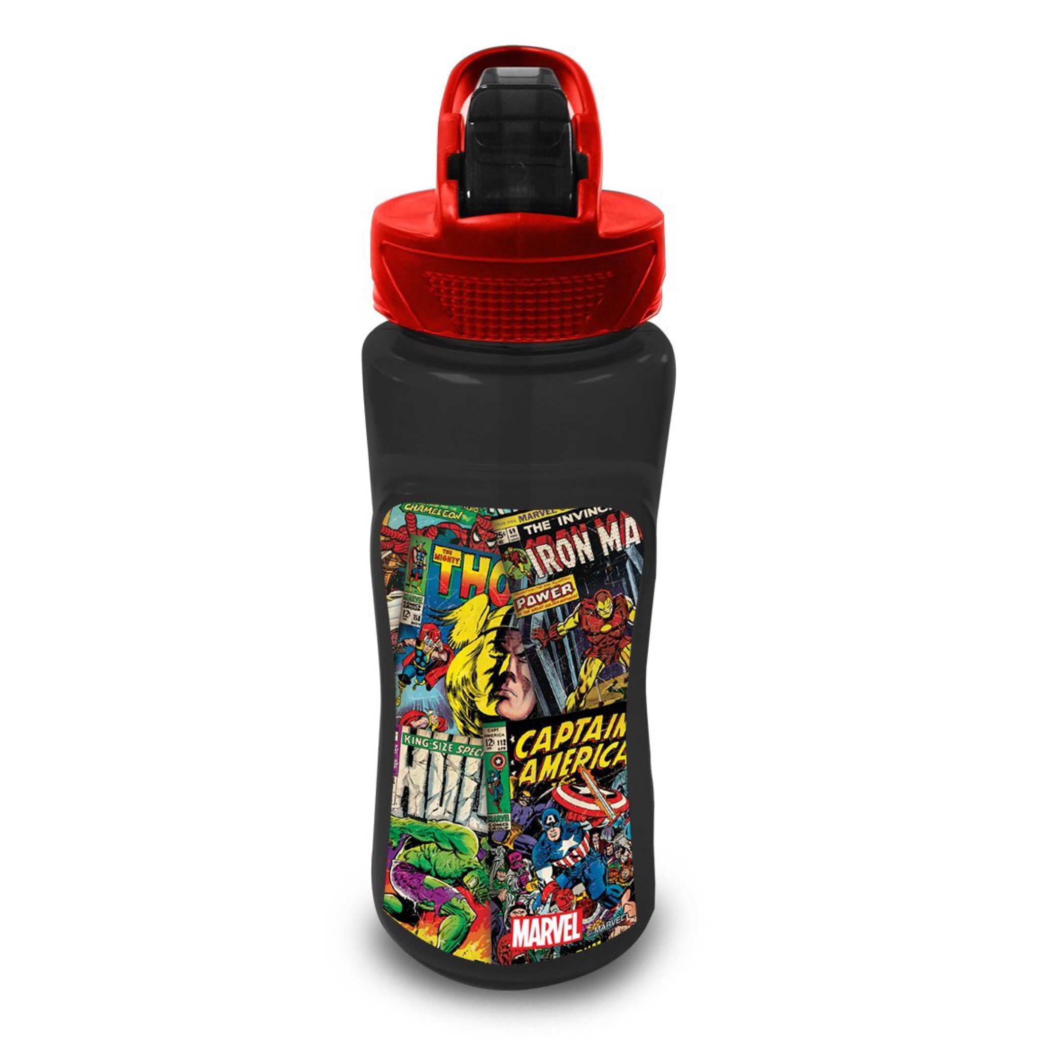 กระติกน้ำแบบหลอดดื่มสำหรับเด็ก Cool Gear Drink Bottle (Marvel Comics Avengers - Black)