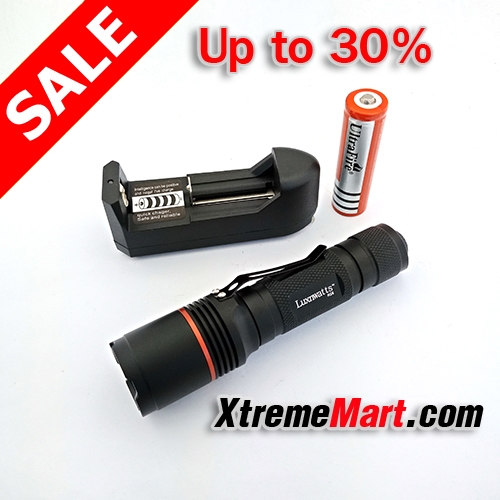 ชุดเซตไฟฉาย Luxnwatts H16 hunting flashlight cree flashlight XM-L2 1000 Lumens 5Mode พร้อมแบตเตอรี่และเครื่องชาร์จ
