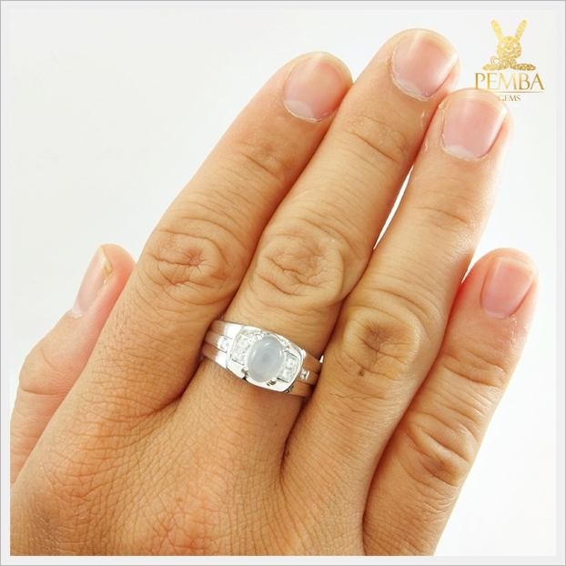 แหวนมุกดาหารแท้ ผู้ชาย เงินแท้925 ชุบทองคำขาว สุขุมนุ่มลึก อย่างมีสไตล์