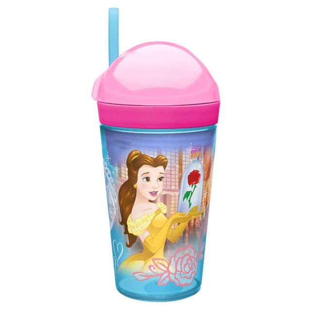 แก้วพร้อมหลอดดื่มสำหรับบรรจุเครื่องดื่มและของว่าง Zak!Snack Tumbler 2-in-1 Snack Cup (Disney Princess)