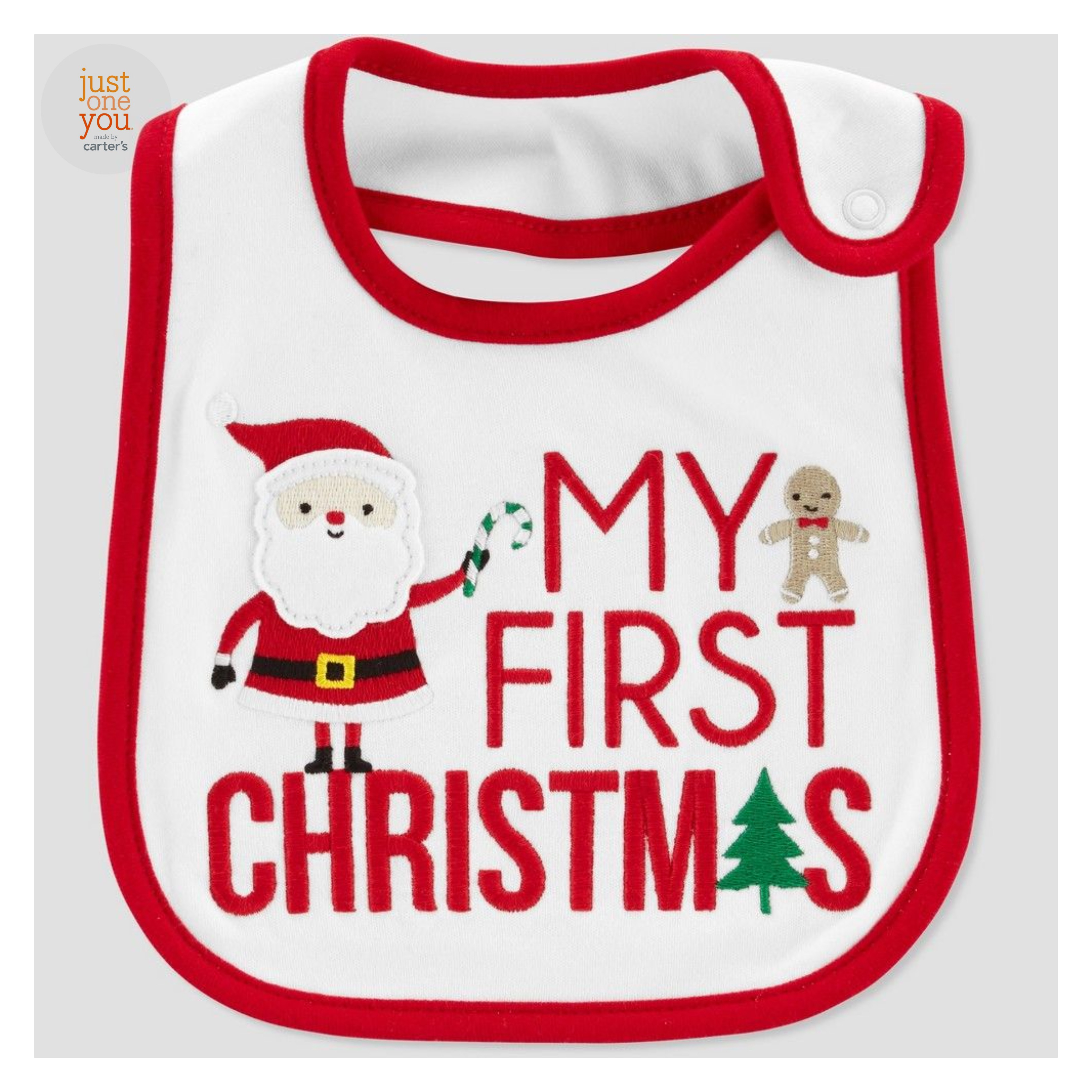 ผ้ากันเปื้อนสำหรับทารกและเด็กเล็ก Just One You made by Carter's My First Christmas Baby Teething Bib