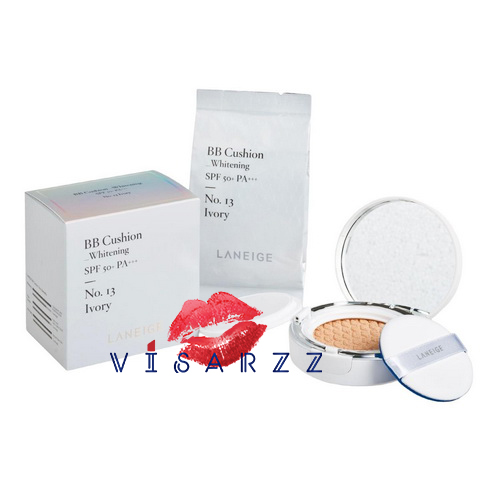 (#13) Laneige BB Cushion Whitening SPF50.PA+++ 15 g #13 Ivory สำหรับสาวผิวขาว พร้อมตลับ refill ในตัว บีบีเนื้อเอสเซนส์ เป็นทั้งกันแดดและรองพื้น