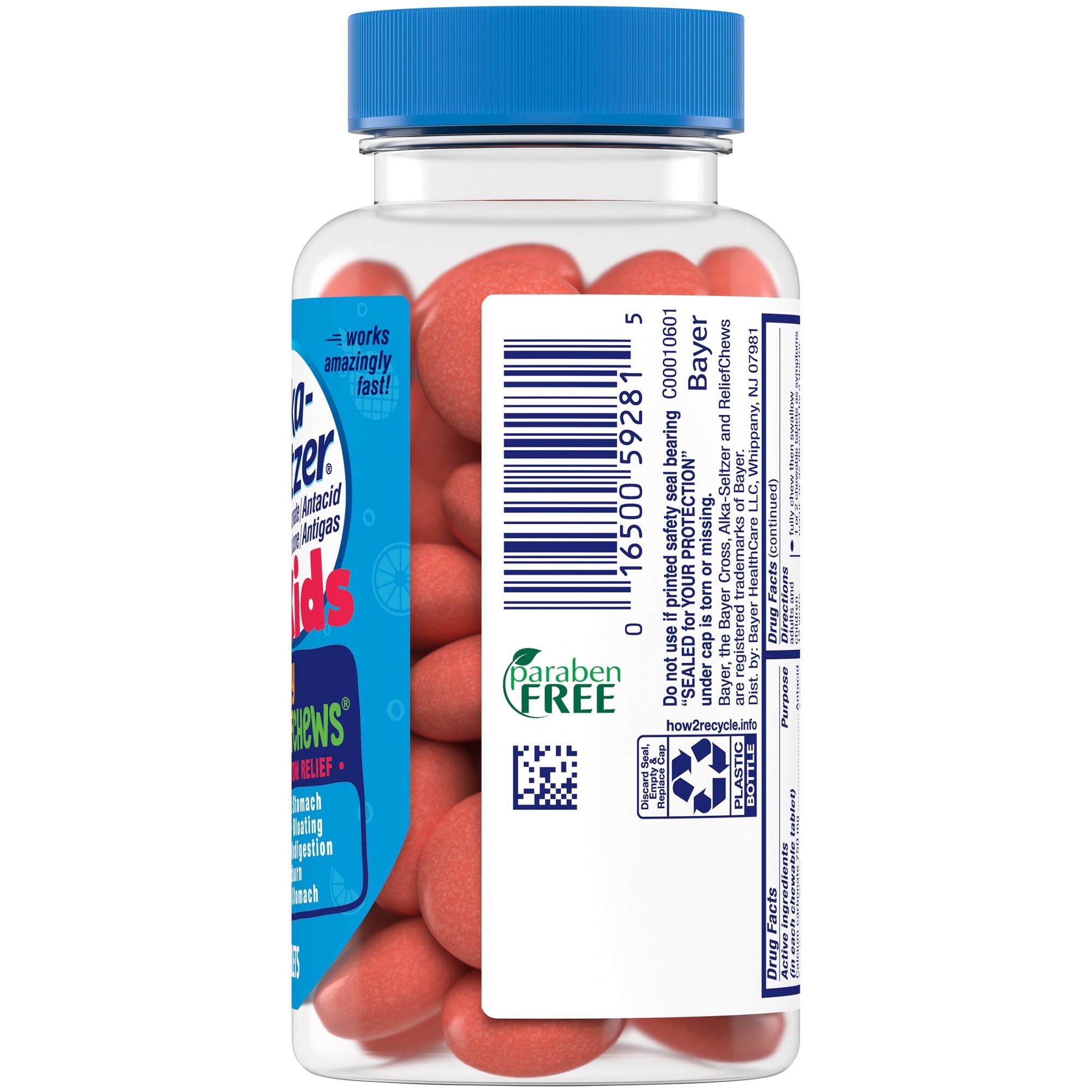 เม็ดเคี้ยวบรรเทาอาหารไม่ย่อยและกรดไหลย้อนสำหรับเด็ก Alka-Seltzer Kids Tummy ReliefChews