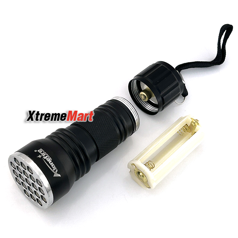 ไฟฉายยูวี AloneFire UV 21 LED Aluminium Invisible Blacklight Ink Marker UV Ultra Violet Flashlight