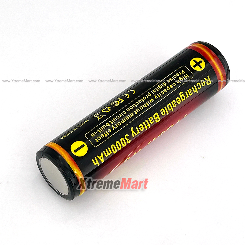 แบตเตอรี่ TrustFire (แท้) 3.7V 3000mAh 18650 Protected Rechargeable Li-ion Battery (ราคาต่อก้อน)