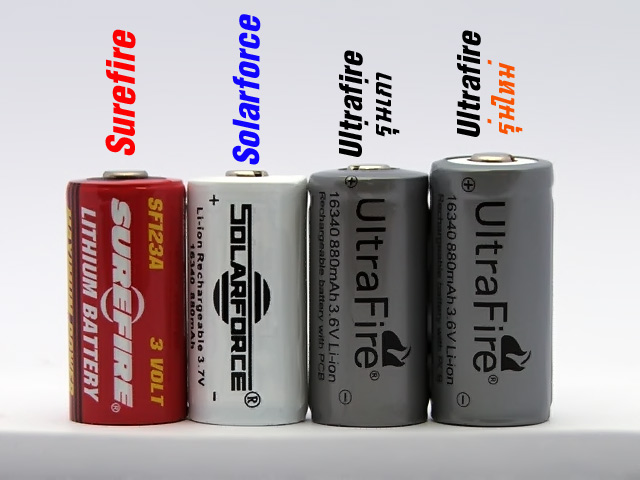 แบตเตอรี่ชาร์จ Li-ion Ultrafire 123A 3.7V 880mAh มีวงจรป้องกัน (ราคาต่อก้อน)