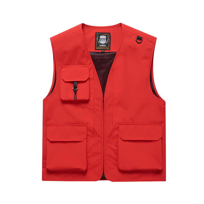 เสื้อกั๊กตาข่ายหลายกระเป๋าสำหรับปีนเขากลางแจ้ง เสื้อกั๊กถ่ายภาพ เสื้อกั๊กสัมภาษณ์ พิมพ์โลโก้ N6811001 สีภาพ S-6XL