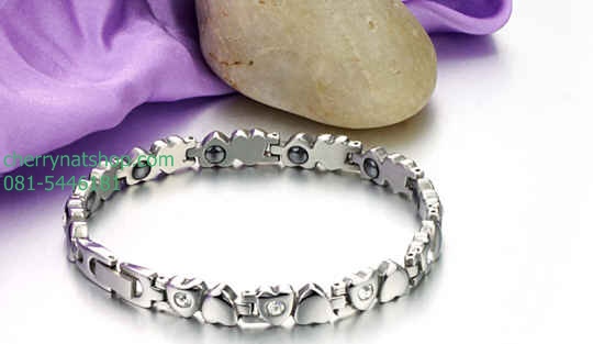 พร้อมส่งสร้อยข้อมือแม่เหล็กเพื่อสุขภาพ ,สร้อยไทเทเนียมเจอรเมเนียม, สร้อยประจุลบ รุ่นF