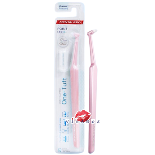 (สีชมพู) Dentalpro One-Tuft เดนทรัลโปร แปรงกระจุก มีหัวแปรงทำมุมเหมาะสมและแน่น ปลายขนแปรงแหลม สั้นและนุ่มเป็นพิเศษ เหมาะสำหรับทำความสะอาดตามแนวเหงือกและบริเวณที่เข้าถึงยาก