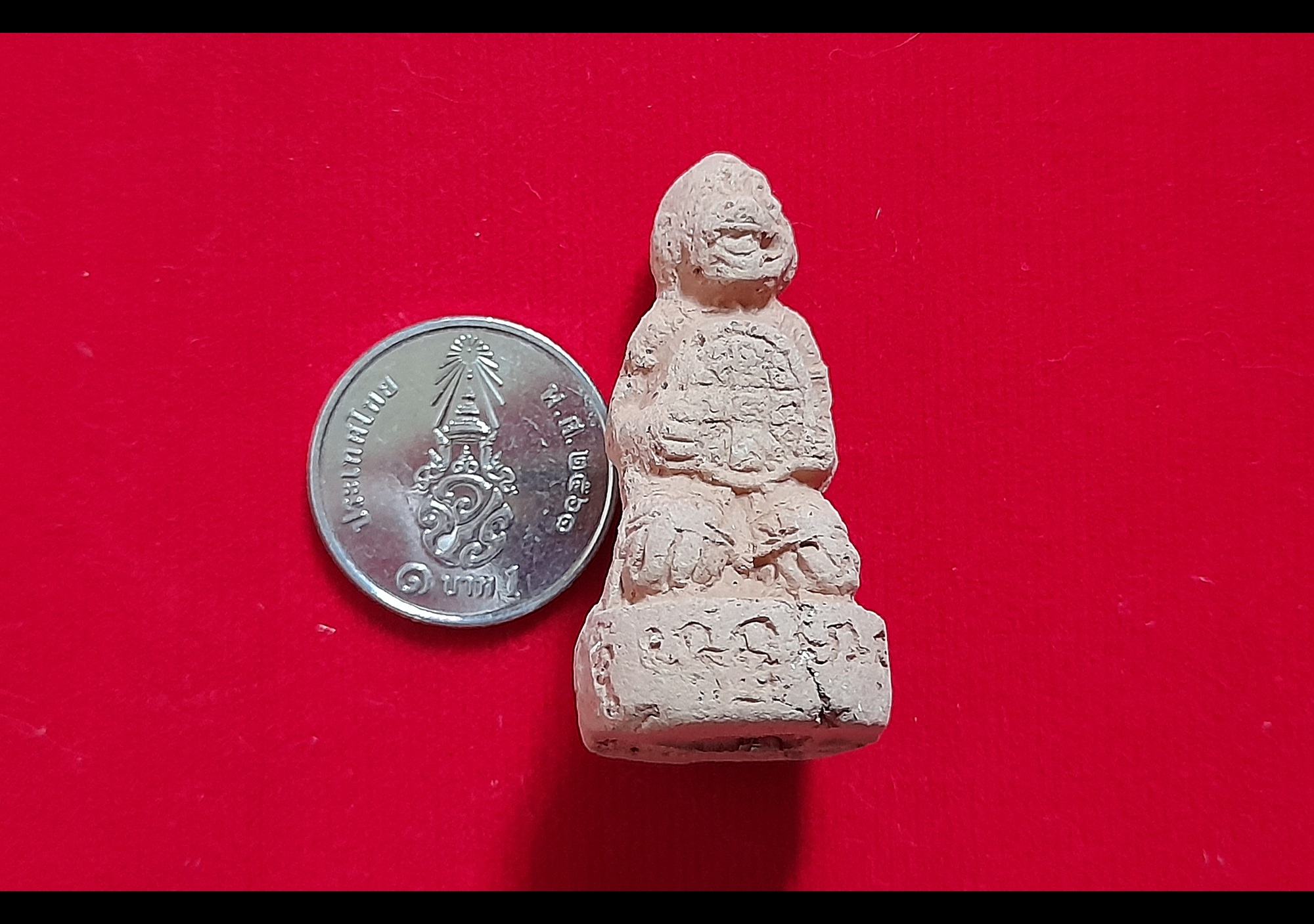 หนุมาน อุ้มดวง เนื้อดินเผ่าฝั่งตะกรุด หลวงพ่อคง วัดบางกะพ้อม ปี2554 #รับประกันแท้