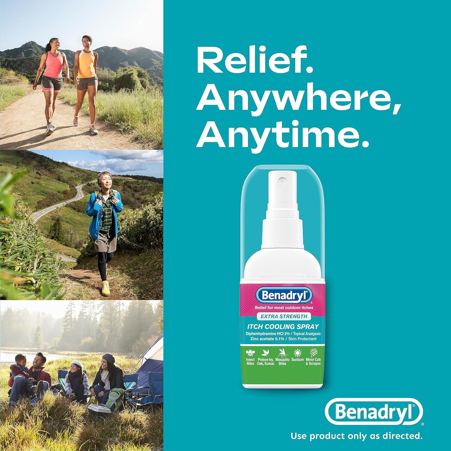สเปรย์บรรเทาอาการคันสูตรเข้มข้น Benadryl Extra Strength Itch Cooling Spray