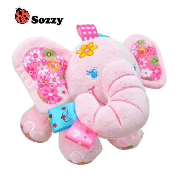 ตุ๊กตาช้างน้อยกล่อมนอนเสริมพัฒนาการ Sozzy รุ่น Elephant Musical Baby Plush Toy (สีชมพู)