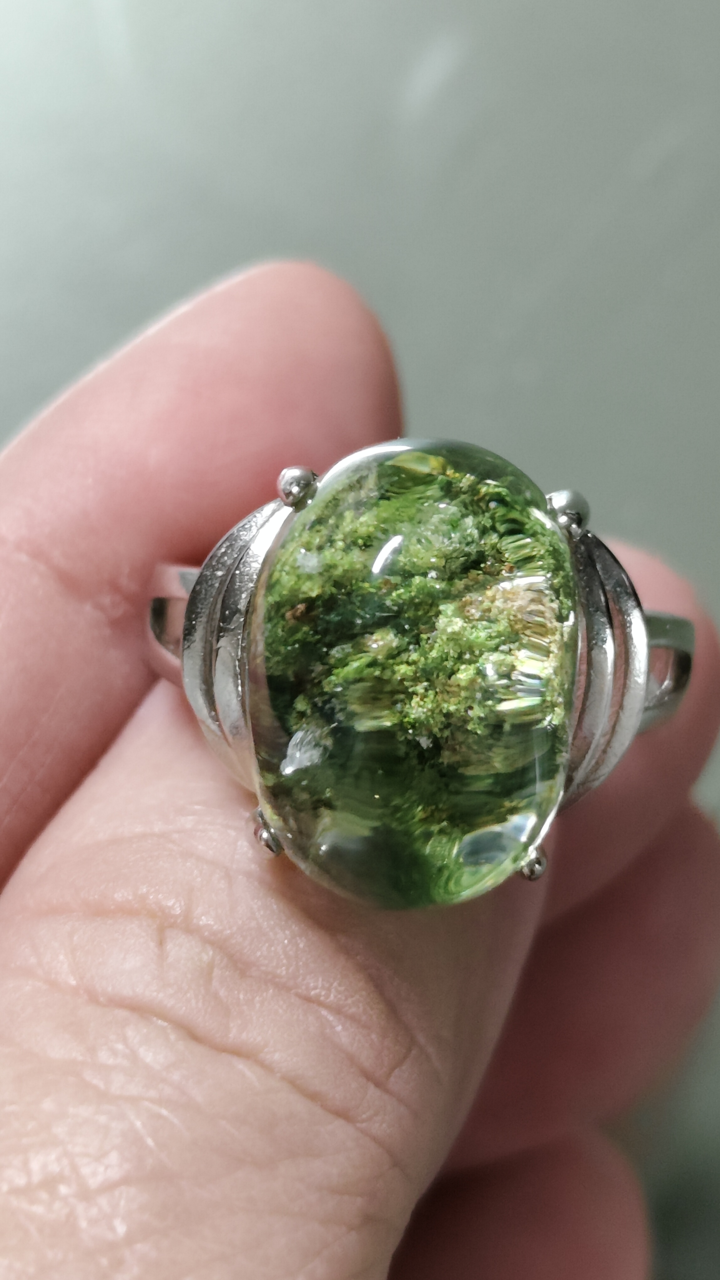 #แหวนแก้วโป่งข่าม(ปวกเขียว)รหัสm-0047