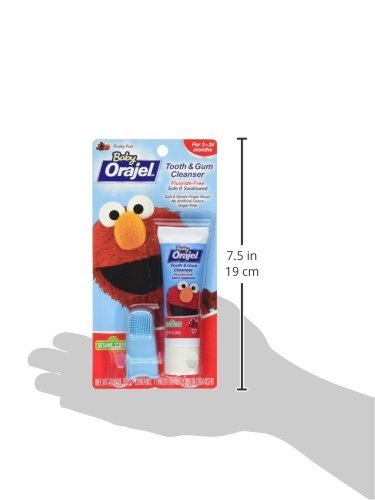 ชุดเจลทำความสะอาดเหงือกและฟันพร้อมปลอกนิ้ว Baby Orajel Tooth & Gum Cleanser with Finger Brush (Elmo Sesame Street)