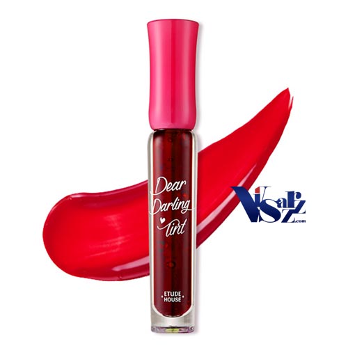 Etude House Dear Darling Tint # RD301 Real Red ทิ๊นต์เนื้อเจลรุ่นปรับปรุงใหม่ ที่ออกแบบมาให้สีสวยสดแจ่มชัด แต่ยังคงความชุ่มชิ้นให้กันริมฝีปากไม่ทำให้ริมฝีปากแห้งแตก