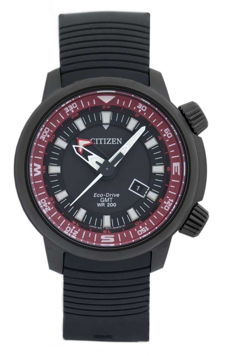 Men's Black Citizen Eco-Drive GMT Diver's Watch BJ7085-09E