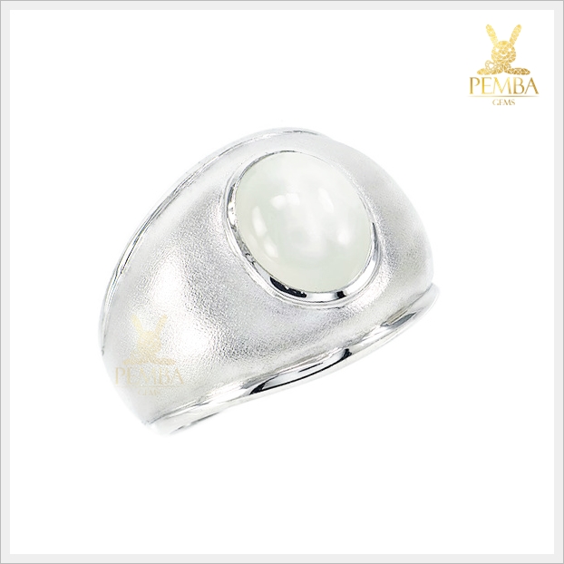 แหวนมุกดาหารแท้ ทรงหลังเบี้ย เงินท้แ925 เรียบดีมีสไตล์ สุขุมนุ่มลึก