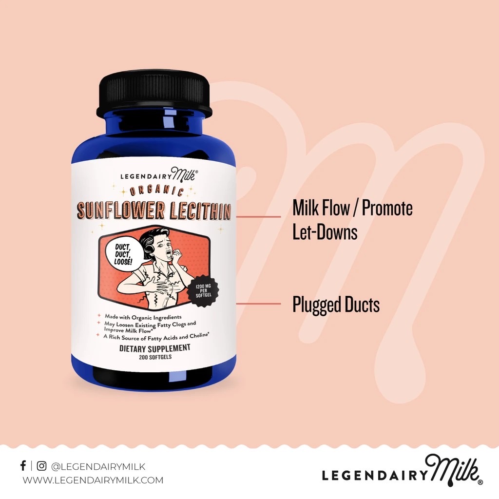 วิตามินป้องกันและบรรเทาอาการท่อน้ำนมอุดตัน Legendairy Milk Organic Sunflower Lecithin (200 Softgels)