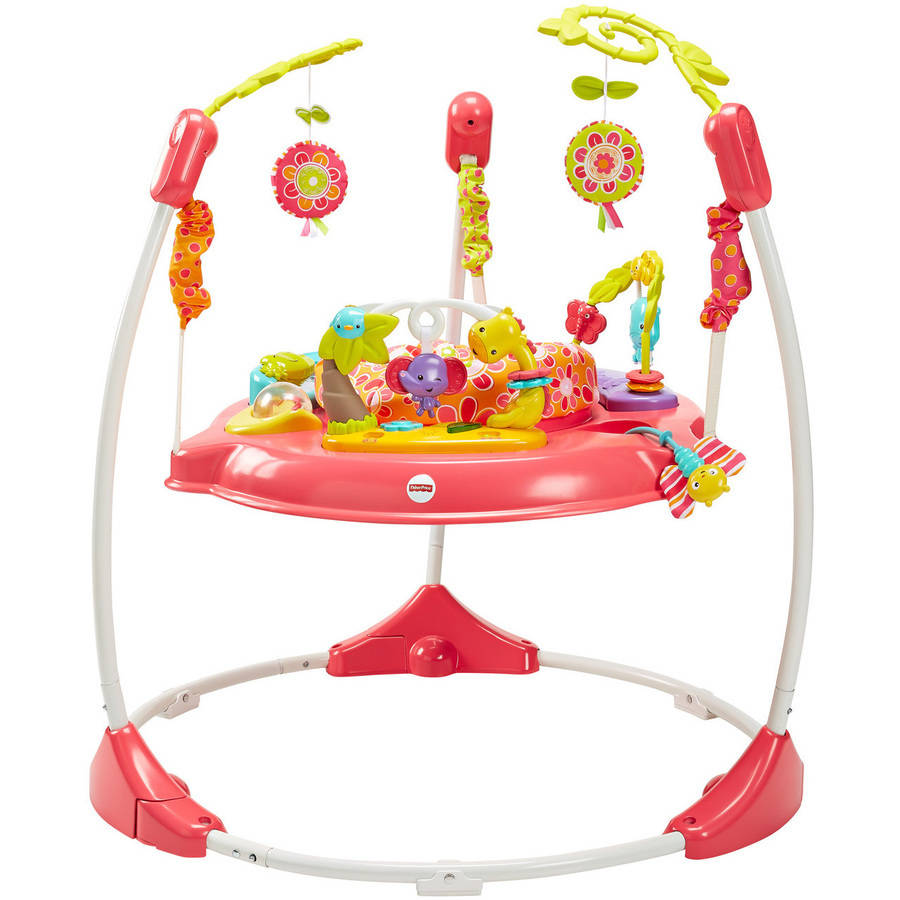 เก้าอี้กิจกรรมกระโดดดึ๋งสีชมพูแสนหวาน Fisher-Price Pink Petals Jumperoo