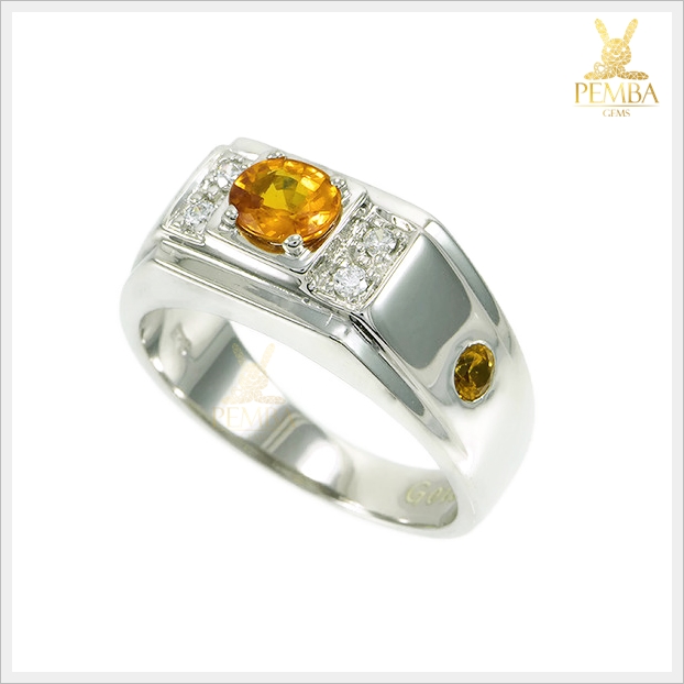 แหวนบุษราคัมแท้ สีน้ำทองสวยใส คัดพิเศษ เพิ่มความมั่นใจ แหวนพลอยแท้