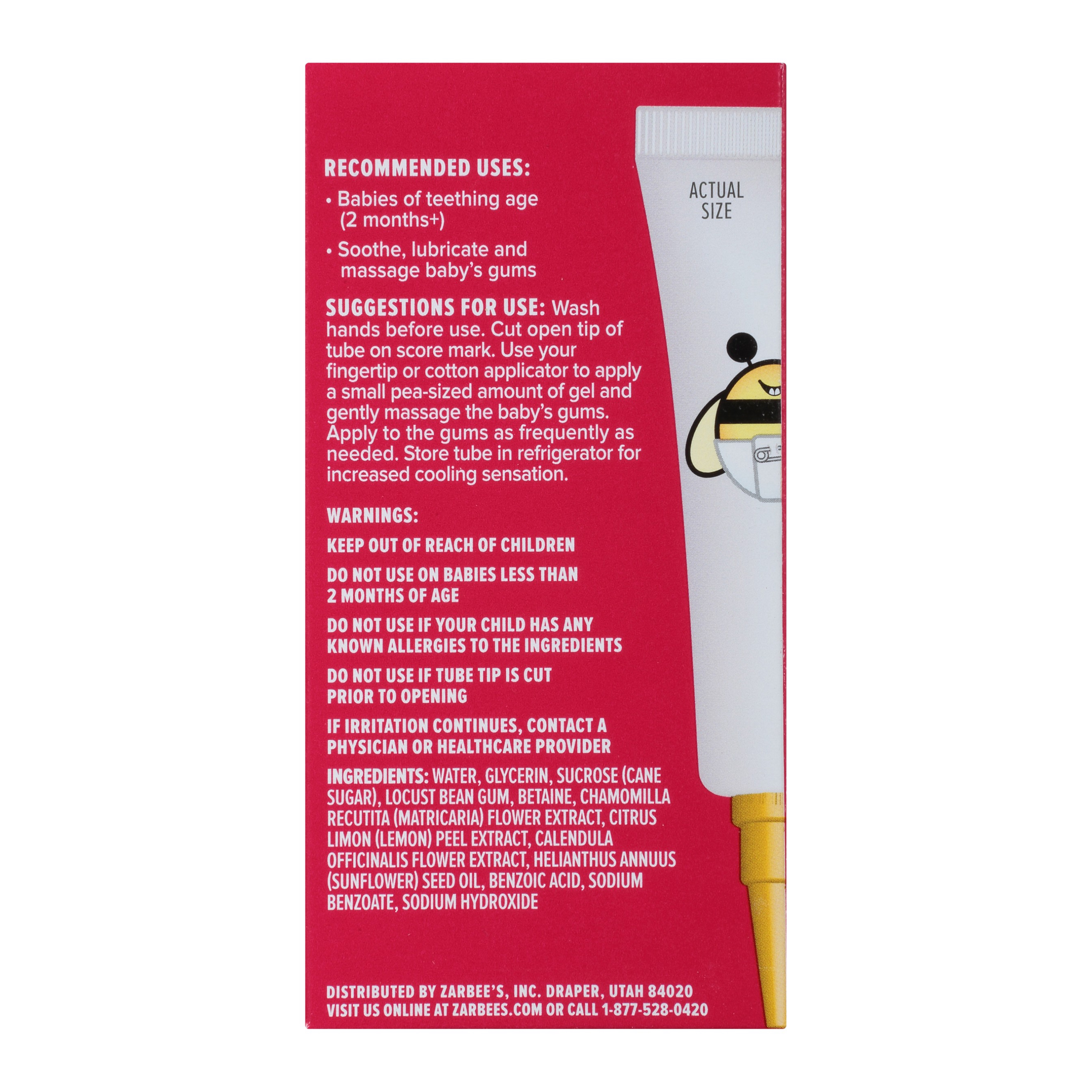 เจลบรรเทาอาการเจ็บปวดขณะฟันขึ้น ZARBEE's Naturals Baby Gum Massage Gel