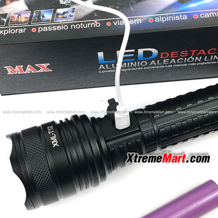 ไฟฉาย Ultrafire T12 (รุ่นใหม่) ไฟฉายแรงสูง Zoomได้ไกล รุ่น 922/ 80000W 3 Mode เสียบชาร์จไฟ USB