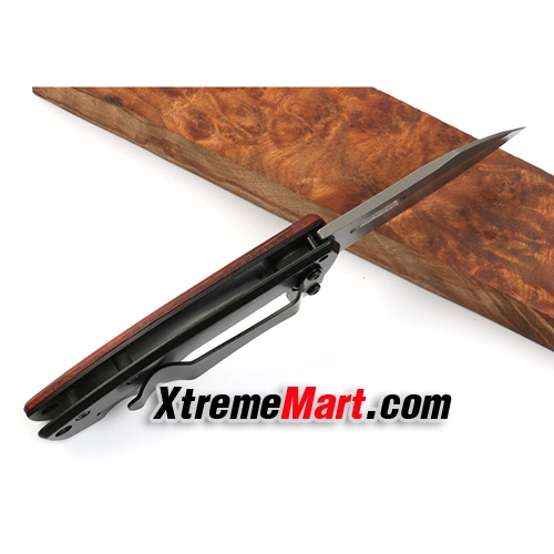 มีดพับ DA101 Tactical Folding Blade Knife 57HRC 441C Blade Steel+Wood Handle Camping Survival Pocket Knives Rescue EDC Portable Tools