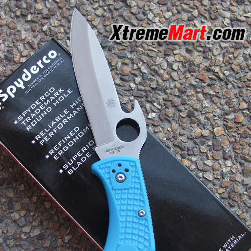 มีดพับ Spyderco Endura4 C10 PGYW Emerson Opening VG-10 Blade Tactical Folding Knife (สีฟ้า)