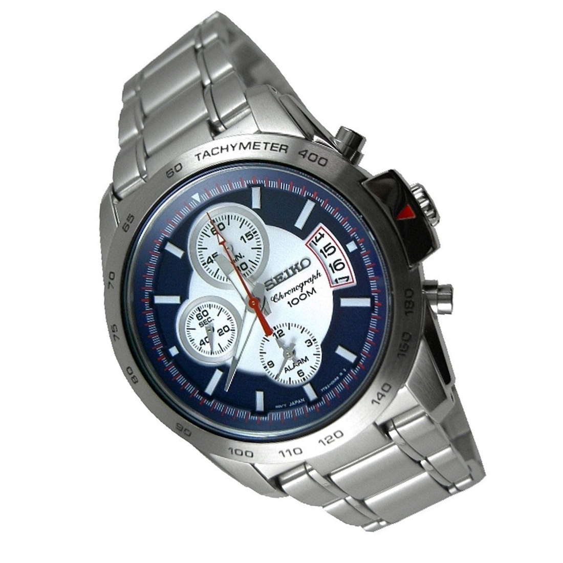 Seiko Watch Chronograph Silver Mens SNAA67P1