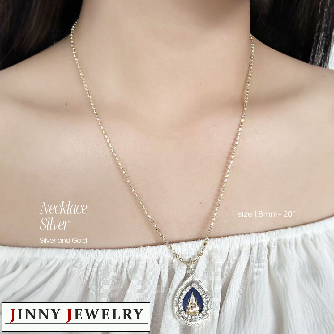 สร้อยเงินแท้ 92.5% ชุบ 2K ลายอิตาลีตัดลาย หนัก 2 สลึงตัน (งานอิตาลี) (รับประกันเงินแท้)