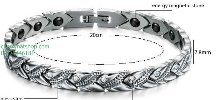พร้อมส่งสร้อยข้อมือแม่เหล็กไทเทเนียม เจอร์เมเนียมเพื่อสุขภาพgermanium titanium รุ่นH