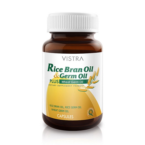 (สินค้า Premium) Vistra Rice Bran Oil & Germ Oil Plus Wheat Germ Oil 20 Capsules