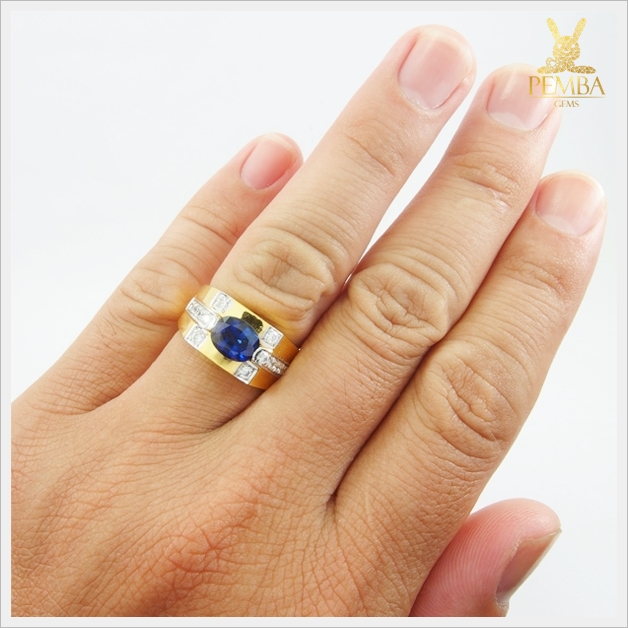 แหวนไพลินแท้ ทอง90 (สามารถสั่งทำได้ค่ะ)