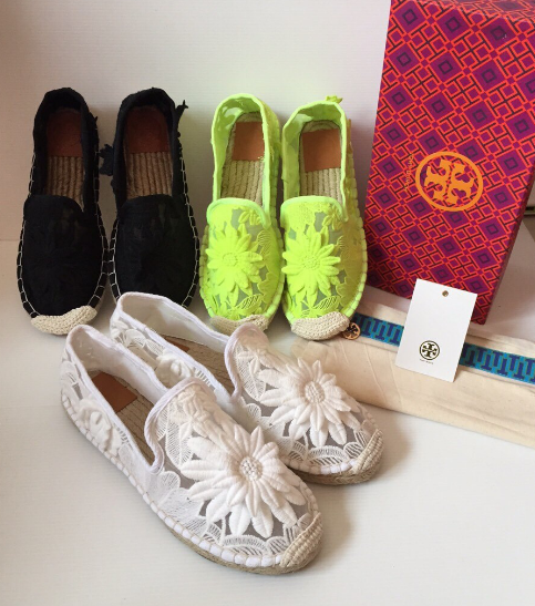 พร้อมส่ง รองเท้า tb espadrilles ลูกไม้ สั่งพรีออเดอร์ได้ค่ะ